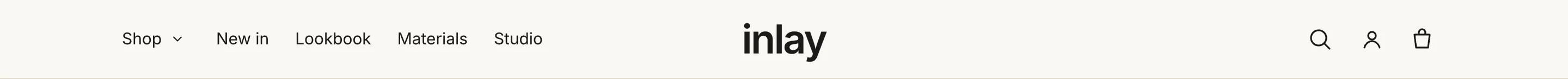 Header with the menu, logo and icons