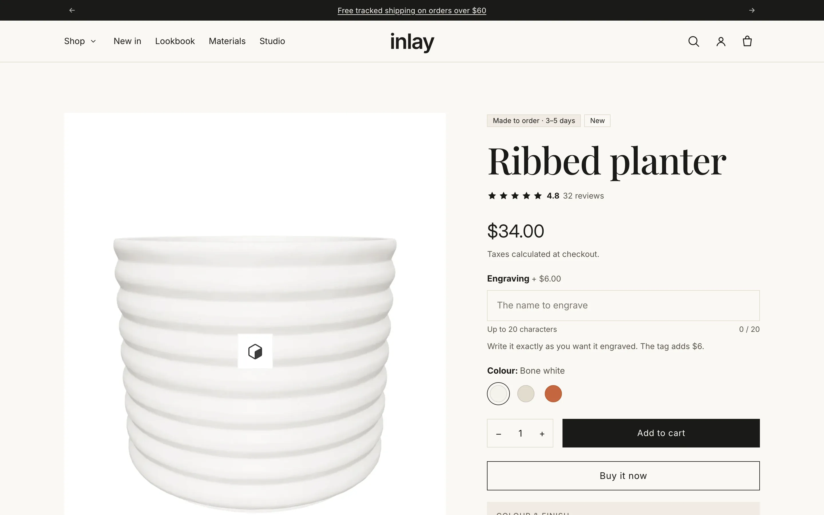 The product page on desktop