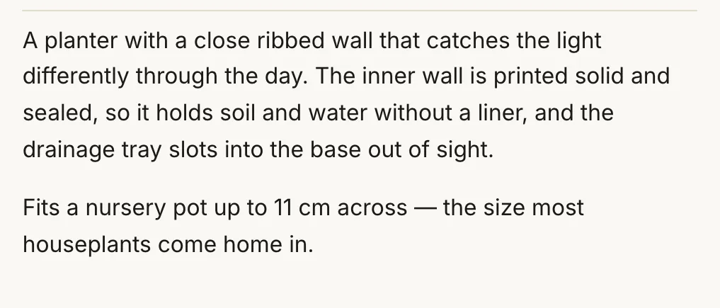 Description and collapsible rows